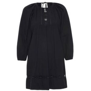 St. Roche NWT Fountain Dress‎ Size 4 Black Pleated Sleeves Crochet MSRP $285